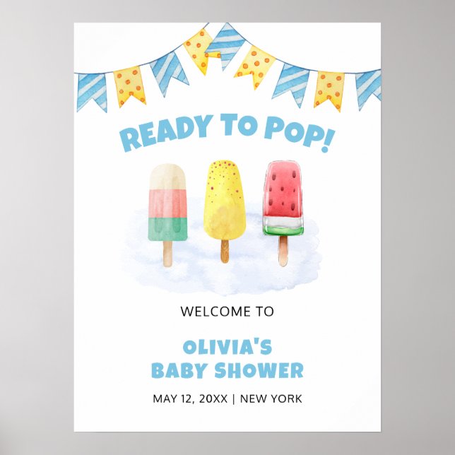 Fun Popcice Ice Cream Baby Dusche Willkommen Poster (Vorne)