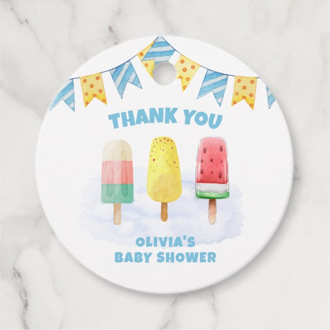 Fun Popcile ready to Pop Ice Cream Baby Dusche Geschenkanhänger (Vorderseite)