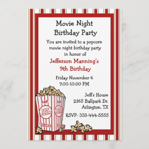 Fun Popcorn Geburtstagsparty Einladung