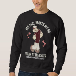 Fun POPEYE schwach auf den Knie Valentinstag Sweatshirt