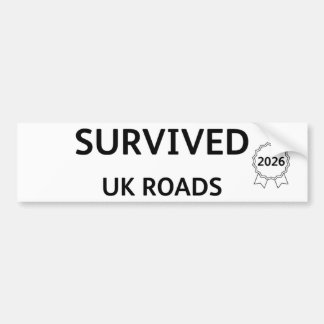 Fun Pothole Bumper Sticker SURVIVED UK ROADS 2026 Autoaufkleber
