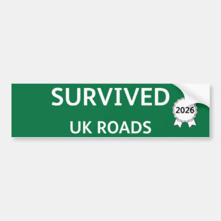 Fun Pothole Bumper Sticker SURVIVED UK ROADS 2026 Autoaufkleber