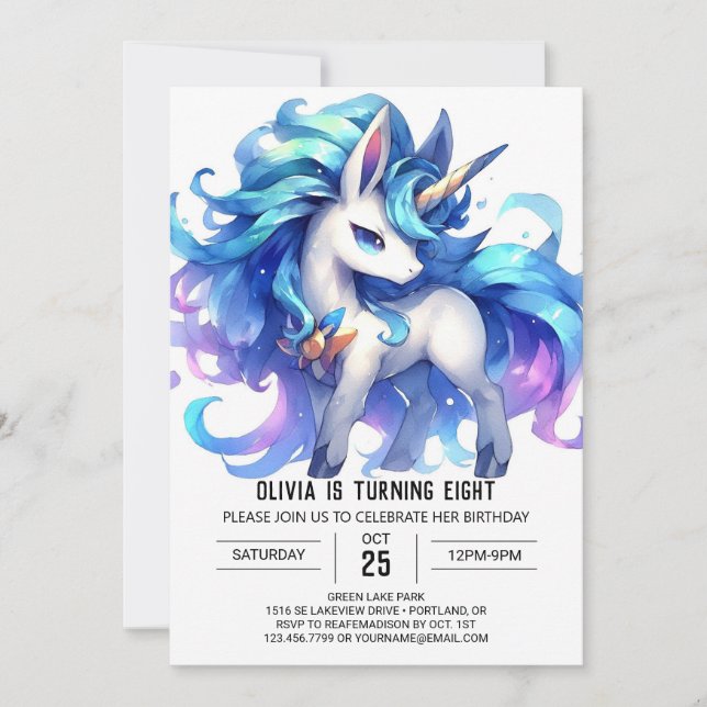 Fun Printable Horse Birthday Einladung (Vorderseite)