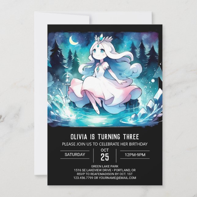 Fun Printable Princess Birthday Einladung (Vorderseite)