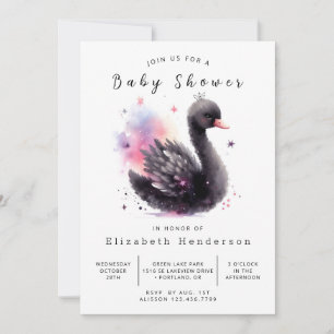 Fun Printable Swan Baby Dusche Einladung