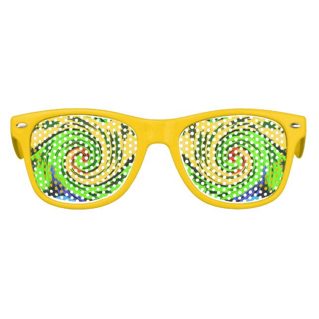 Fun Psychedelic Swirl Party Sonnenbrille (Vorderseite)