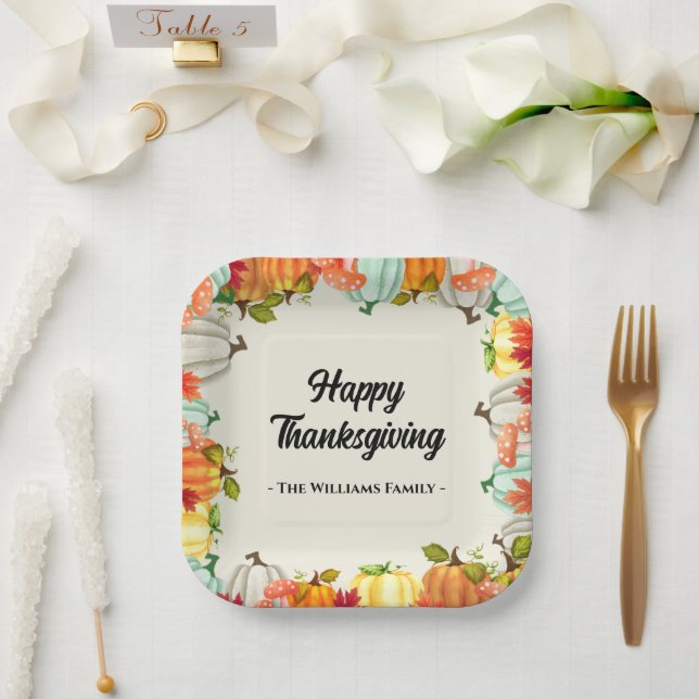 Fun Pumpkin Erntedank Dinner Pappteller (Hochzeit)