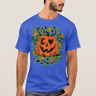 Fun Pumpkin in Field Harvest Design for Kids a T-Shirt