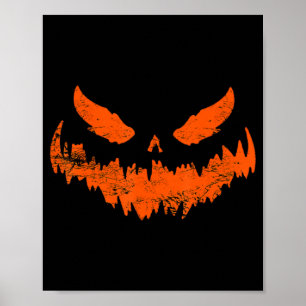 Fun Pumpkin Kürbislaterne Beängstigend Pumpkin Fac Poster
