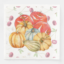 Fun Pumpkin und Äpfel Herbstsaison Serviette