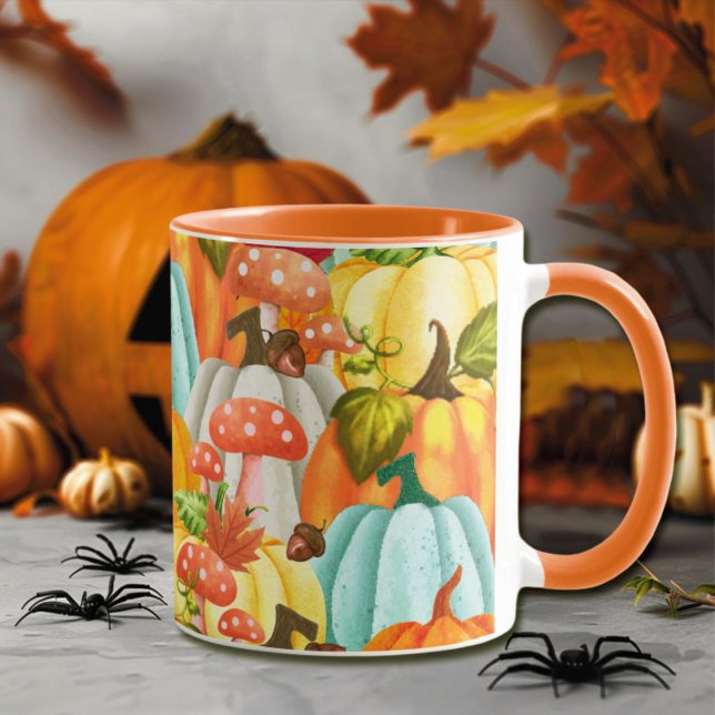 Fun Pumpkins Pilze und Herbstlaub Tasse (Von Creator hochgeladen)