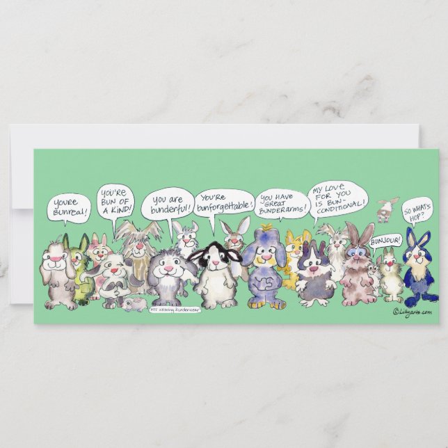 Fun Pun Bunnies Danke für die benutzerdefinierte F (Vorderseite)