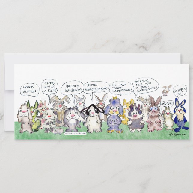Fun Pun Bunnies Danke für die benutzerdefinierte F (Vorderseite)
