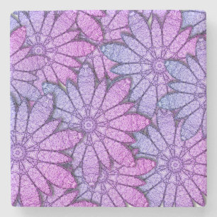 Fun Purple Blumen Steinuntersetzer
