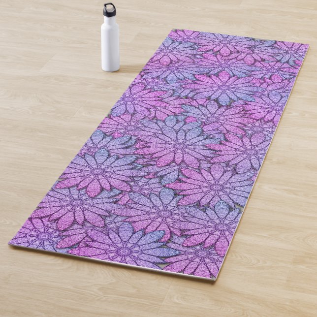 Fun Purple Blumen Yogamatte (Beispiel)