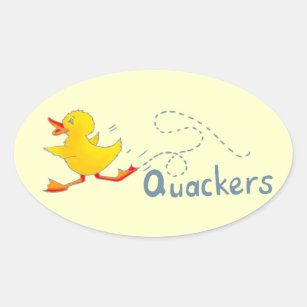 Fun quackers gelb verrückte Ente Aufkleber