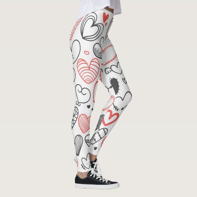 Fun quirky graffiti herzen leggings (Rechts)