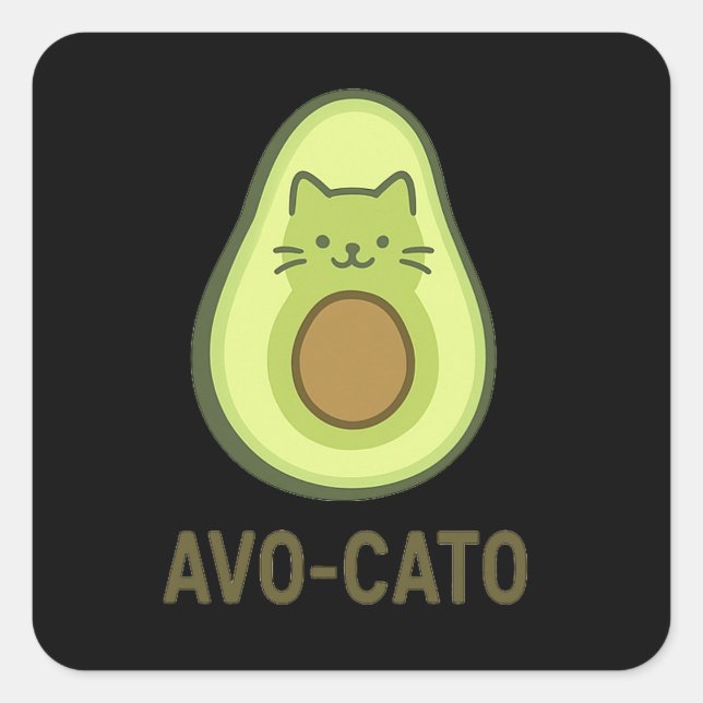 Fun Quote Sprichwort Avo Cato Spaß Katze Avocado Quadratischer Aufkleber (Vorderseite)