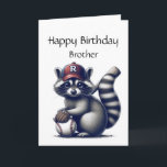 Fun Raccoon Brother Baseball Geburtstag Tier Karte<br><div class="desc">Fun Raccoon Brother Baseball Geburtstag Tier</div>