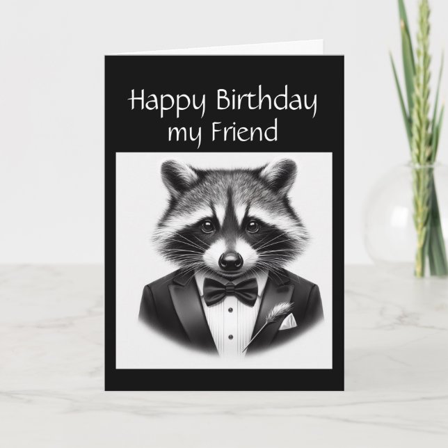 Fun Raccoon Friend a True Gentleman Raccoon Karte (Vorderseite)