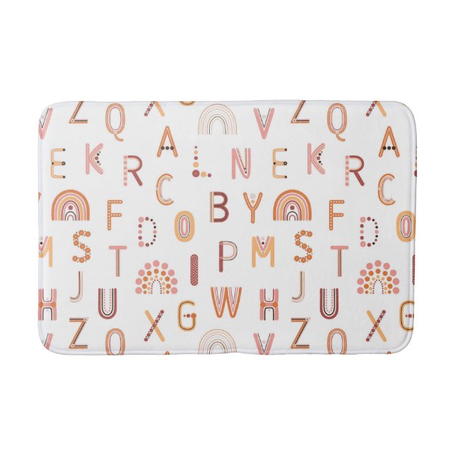 Fun Rainbow Alphabet Muster Badematte (Vorderseite)