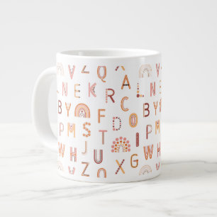 Fun Rainbow Alphabet Muster Jumbo-Tasse