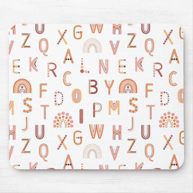 Fun Rainbow Alphabet Muster Mousepad (Vorne)