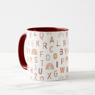 Fun Rainbow Alphabet Muster Tasse