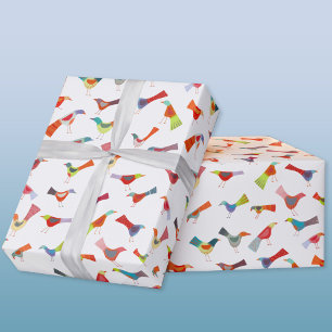 Fun Rainbow Bird Geschenkpapier