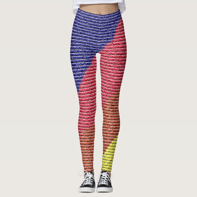 Fun Rainbow Bricks Muster farbenfroh Leggings (Vorderseite)