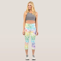 Fun Rainbow Circles Capri Leggings
