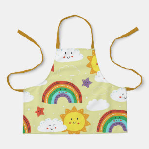 Fun Rainbow Cloud and Sun Cartoon Pattern Schürze