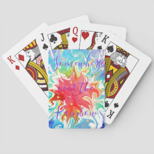Fun Rainbow Gefärbte Krawatte Psychedelische Typog Spielkarten