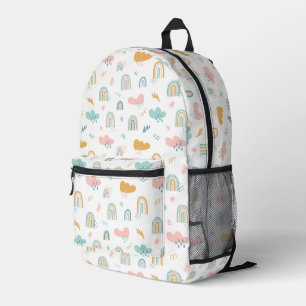 Fun Rainbow & Rain Cloud Pattern Bedruckter Rucksack