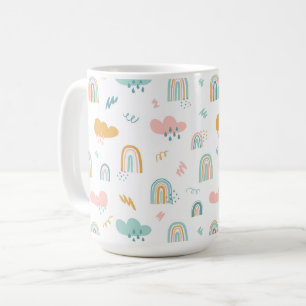 Fun Rainbow & Rain Cloud Pattern Kaffeetasse