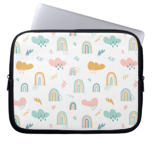 Fun Rainbow & Rain Cloud Pattern Laptopschutzhülle