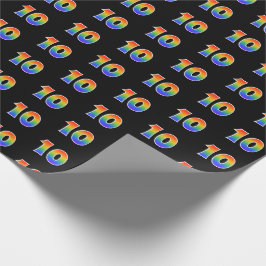 Fun Rainbow Spectrum Pattern "10" Ereignisnummer Geschenkpapier
