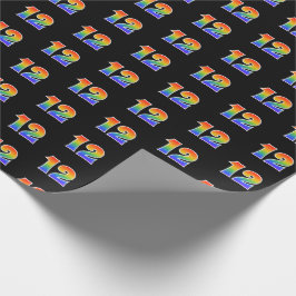 Fun Rainbow Spectrum Pattern "12" Ereignisnummer Geschenkpapier