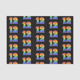 Fun Rainbow Spectrum Pattern "12" Ereignisnummer Seidenpapier