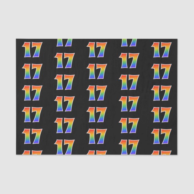 Fun Rainbow Spectrum Pattern "17" Ereignisnummer Seidenpapier (Vorderseite)