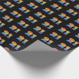 Fun Rainbow Spectrum Pattern "21" Ereignisnummer Geschenkpapier