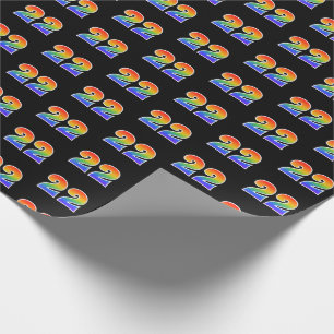 Fun Rainbow Spectrum Pattern "22" Ereignisnummer Geschenkpapier