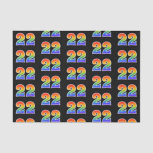Fun Rainbow Spectrum Pattern "22" Ereignisnummer Seidenpapier