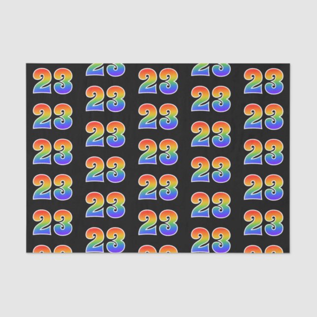 Fun Rainbow Spectrum Pattern "23" Ereignisnummer Seidenpapier (Vorderseite)
