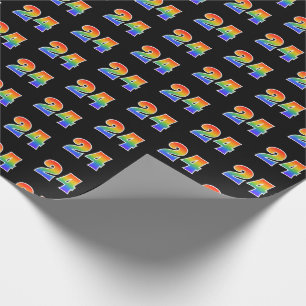 Fun Rainbow Spectrum Pattern "24" Ereignisnummer Geschenkpapier