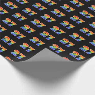 Fun Rainbow Spectrum Pattern "27" Ereignisnummer Geschenkpapier