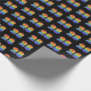 Fun Rainbow Spectrum Pattern "28" Ereignisnummer Geschenkpapier