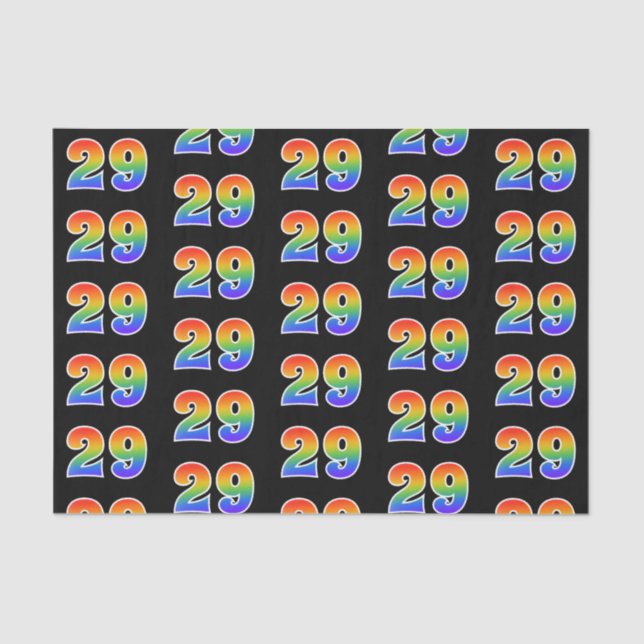 Fun Rainbow Spectrum Pattern "29" Ereignisnummer Seidenpapier (Vorderseite)