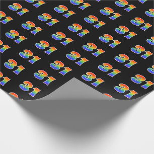 Fun Rainbow Spectrum Pattern "31" Ereignisnummer Geschenkpapier