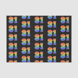 Fun Rainbow Spectrum Pattern "31" Ereignisnummer Seidenpapier